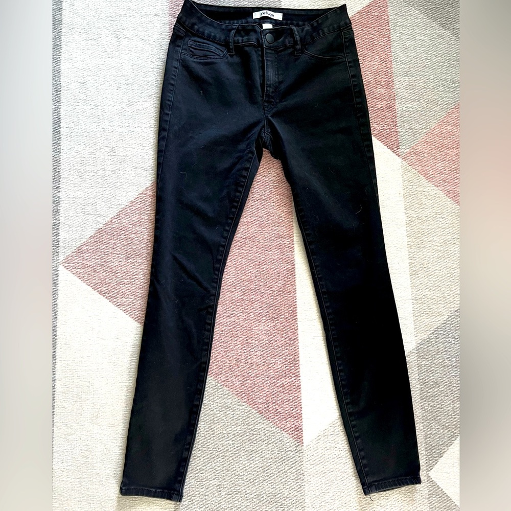 Refuge Black Distressed Skinny Jeans